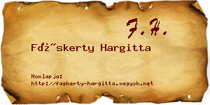 Fáskerty Hargitta névjegykártya
